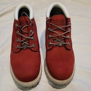 Timberland Women Red Lace-Up Highto Boots Sz 6.5
